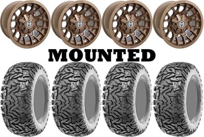 Kit 4 Maxxis Workzone Tires 26x11-12 on Moose 24X Bronze Wheels IRS