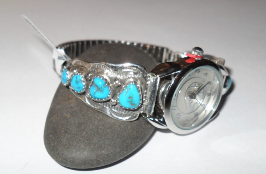 Sterling Silver Sleeping Beauty Turquoise Watch Tips & Watch