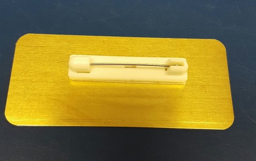 Set of 10 Black with Gold Letters Engraved Usher Badges Pin Back  SPANISH, UJIER