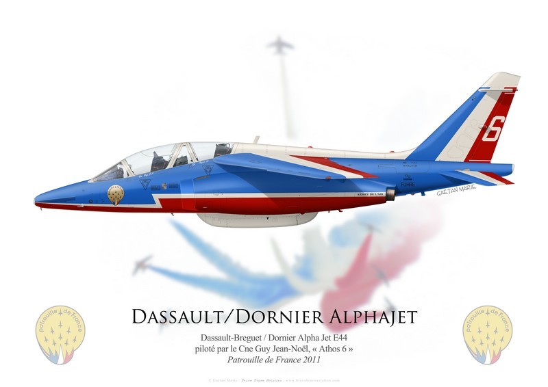 Print Dassault Alpha Jet, Patrouille De France, 