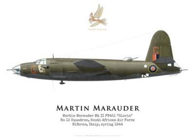 Print Marauder Mk II (B-26), No 12 Squadron SAAF, 1944 (by G. Marie)