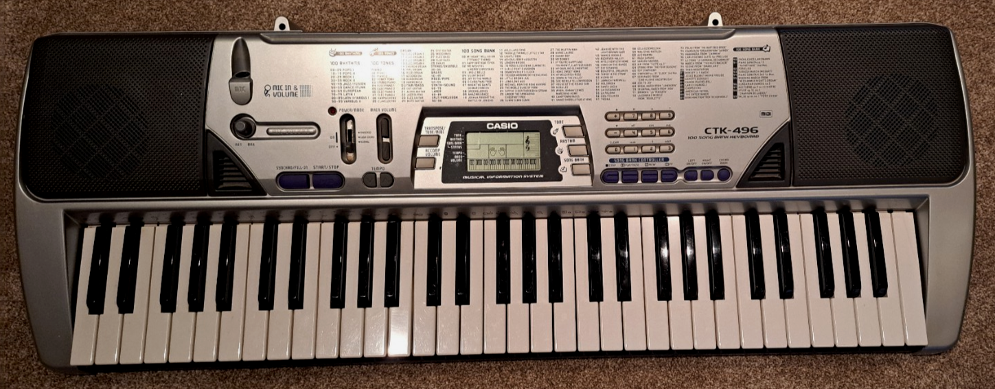 鍵盤楽器 CASIO CTK-496 Casio CTK-496 Electronic Keyboard with 61 Full-Size Keys