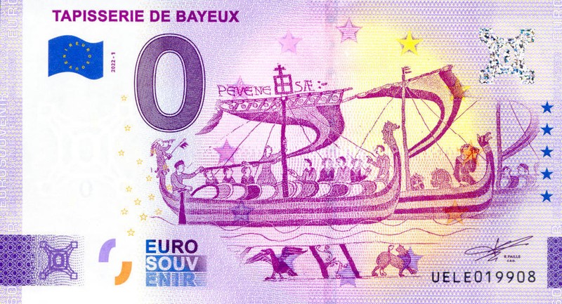 14 Bayeux Tapisserie, 2022, Billet Euro Souvenir