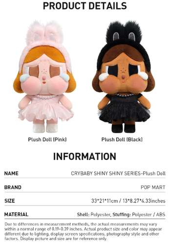 AUTHENTIC CRYBABY SHINY SHINY SERIES- PLUSHDOLL HOT CUTE