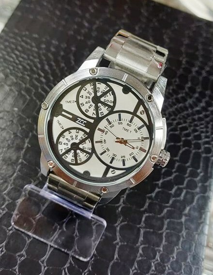 Orologio Polso ZCC 1883 Uomo Quarzo Cassa Acciaio Casual Silver Bianco lac