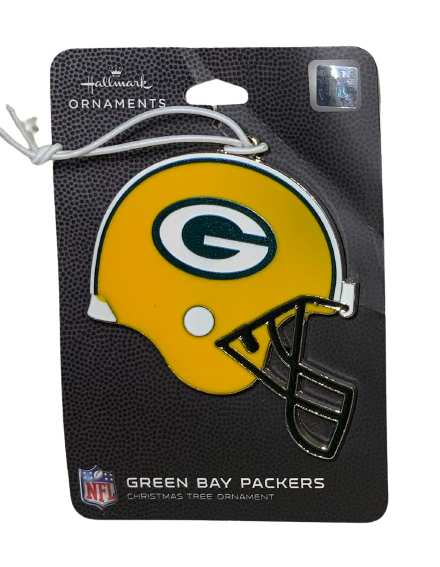 Hallmark Green Bay Packers NFL Metal Hanging Xmas Tree Gift Helmet Ornament New