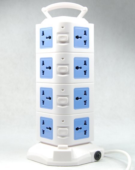 Multipresa Verticale Ciabatta Torre 3000W Prese Internazionali Usb 2.1A hsb