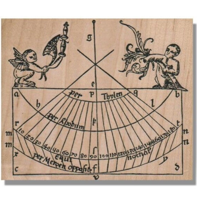 Mounted Rubber Stamp, ANCIENT CHART, Mapping, Mixed Media, Collage, Background