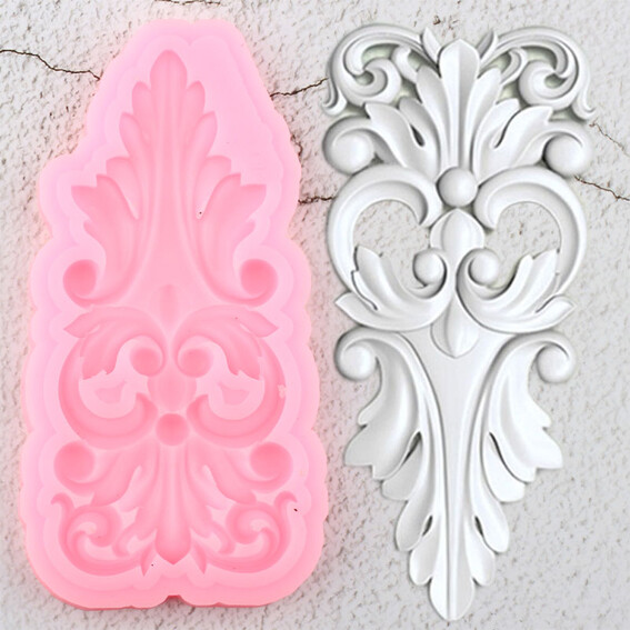 1 Silikonform Barock Blätter Abformen Backen Fondant Handwerk NEU