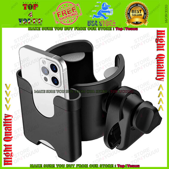 Universal Cup Bottle Phone Holder For Wheelchair Stroller Walker Bike Scooter