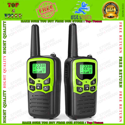 2 Pack Set Long Range Walkie Talkie 50 Mile Two Way Radio Charge Waterproof Best