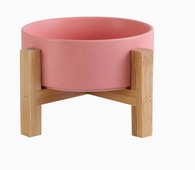 Elevated Ceramic Pet Bowls Cat/ SmallDog Feeder Dish 2Position Raised Bowl Stand