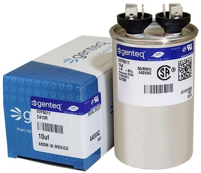 10 uf MFD 370/440V HVAC Round Run Capacitor - GE GENTEQ