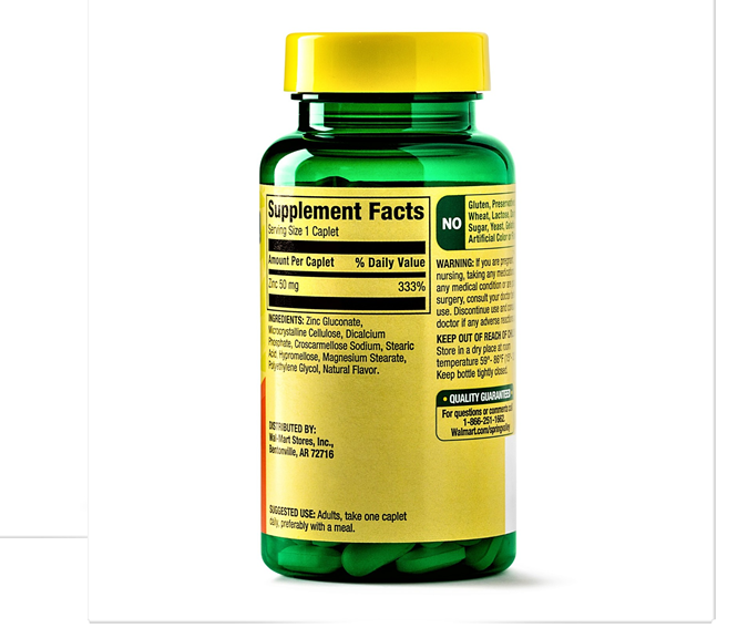 Spring Valley Zinc Vitamin 50 mg 200 Caplets Immune Support 2