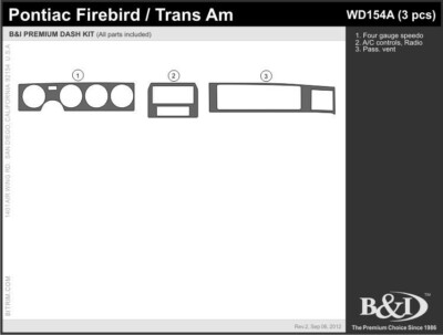 Dash Trim Kit for PONTIAC FIREBIRD 84 85 86 87 88 89 90 91 92 carbon fiber wood