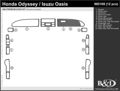 Dash Trim Kit for ISUZU OASIS 95 96 97 98 99 carbon fiber wood aluminum