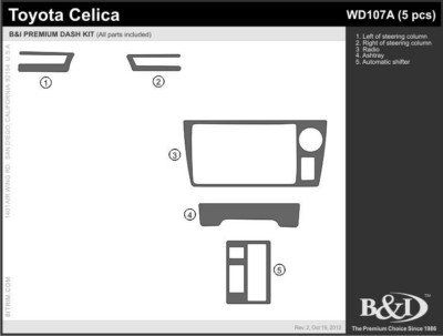 Dash Trim Kit for TOYOTA CELICA 86 87 88 89 carbon fiber wood aluminum