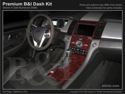 Dash Trim Kit for FORD TAURUS 13 14 15 16 17 carbon fiber wood aluminum