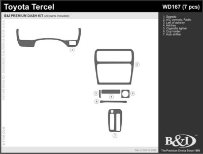 Dash Trim Kit for TOYOTA TERCEL 95 96 97 98 carbon fiber wood aluminum