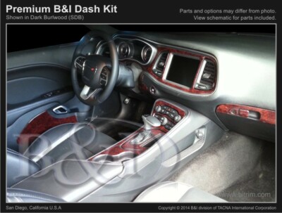 Dash Trim Kit for DODGE CHALLENGER 15 16 17 carbon fiber wood aluminum