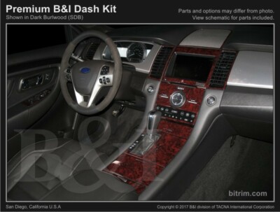 Dash Trim Kit for FORD TAURUS 13 14 15 16 17 carbon fiber wood aluminum
