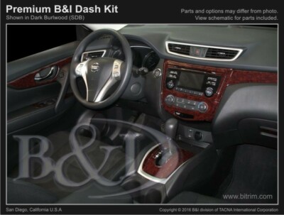 Dash Trim Kit for NISSAN ROGUE 14 15 16 17 carbon fiber wood aluminum