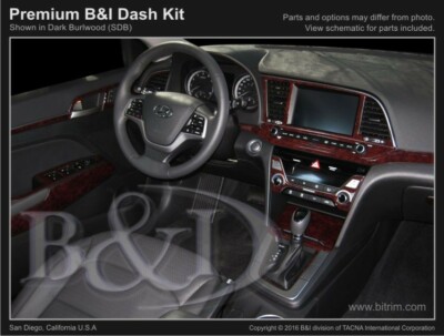 Dash Trim Kit for HYUNDAI ELANTRA 2017 carbon fiber wood aluminum