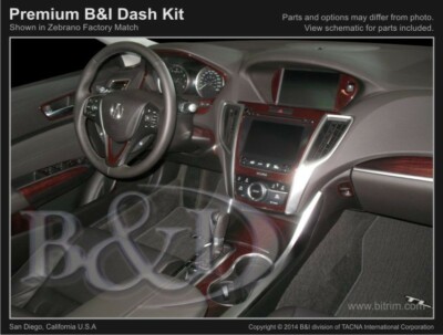 Dash Trim Kit for ACURA TLX 15 16 17 carbon fiber wood aluminum