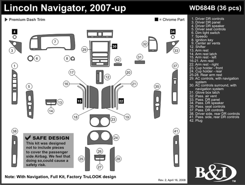 LINCOLN NAVIGATOR 2007 2008 2009 2010 2011 DASH TRIM b
