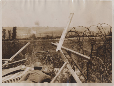 REPRINT OF ORIGINAL WWI PHOTO OF AMMUNITION HORSES ON BATTLEFIELD
