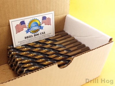 Drill Hog® 1/4 Drill Bit 1/4 Bit Molybdenum M7 Lifetime Warranty 100 Pack Bulk