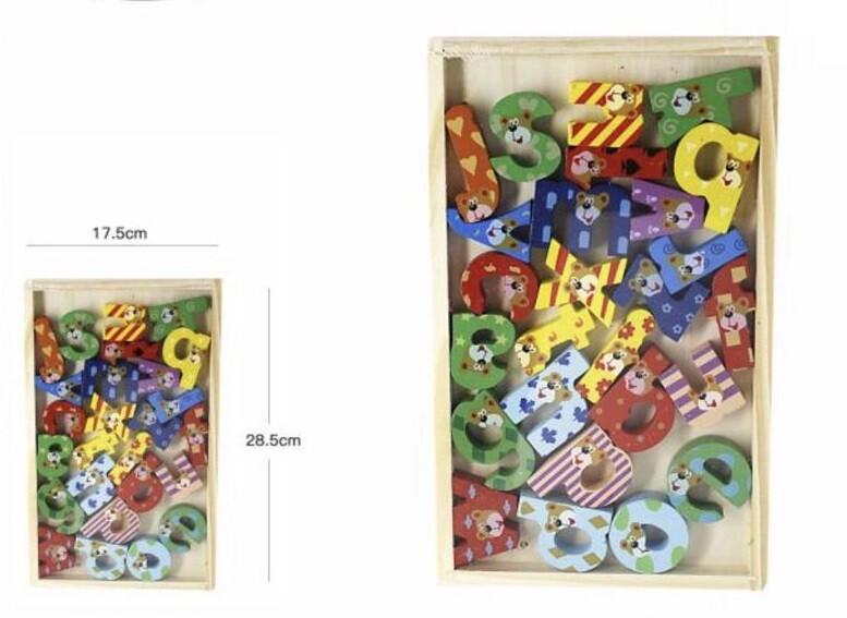 Gioco Bambini Lettere Alfabeto 26 Pezzi Legno Colorato Con Animali Didattico dfh