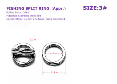 100PCS SIZE #3~#11 Split Rings For Lures Hook Stainless Steel 304 Fishing Tackle