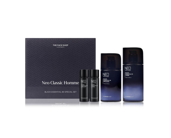 The Face Shop Neo Classic Homme Black Essential 80 2-Piece Set Men's Anti-Aging