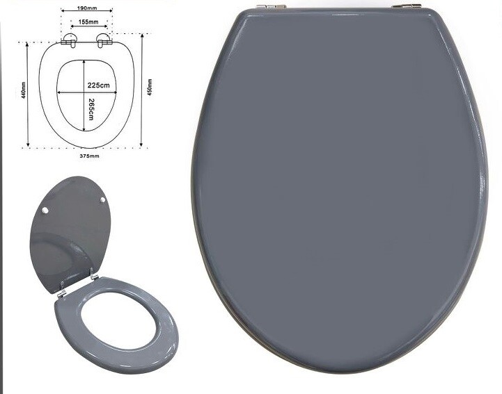 CopriWater Copri Water Sedile WC Bagno Universale Cerniere Acciaio Grigio dfh