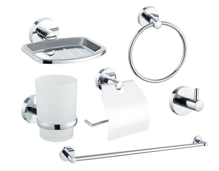 Bagno 6 Accessori Cromato Porta Asciugamano Rotolo Bicchiere Spazzolin 59682 dfh