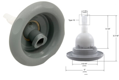 Pentair Spa Cyclone Jet,  5 inch Adjustable Swirl, Emerald Cut, Grey