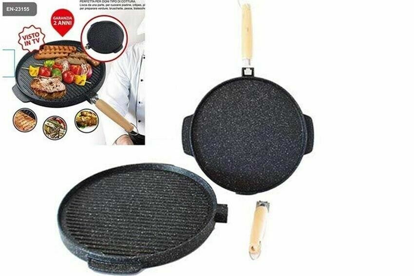 Bistecchiera Griglia Doppia Faccia Pietra 28 Cm Antiaderente idea