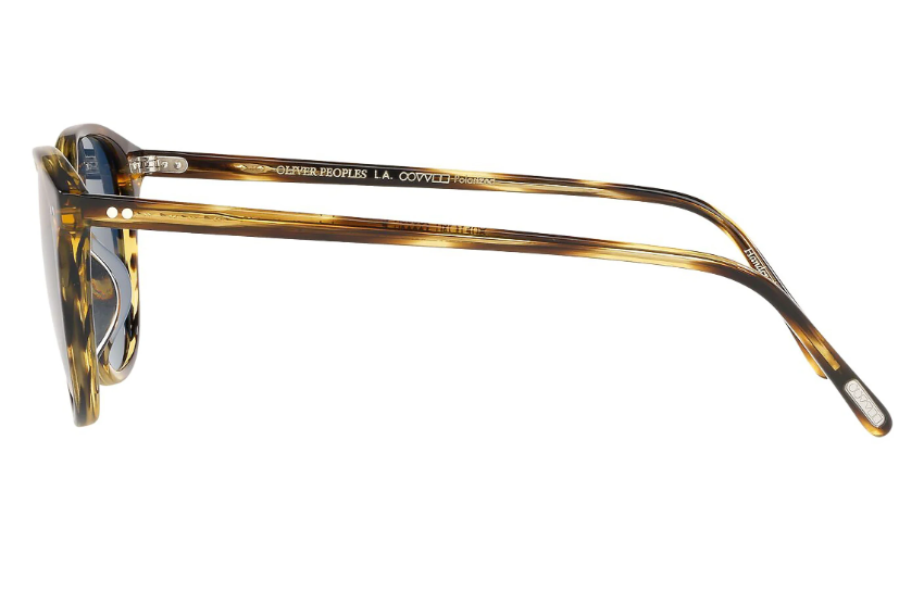 Pre-owned Oliver Peoples Forman La Polarized Sun In Cocobolo Msrp$496 Dicaprio's Fav In Blue