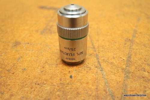 LEITZ WETZLAR GERMANY NPL FLUOTAR 160/0.17 25/0.55  MICROSCOPE OBJECTIVE