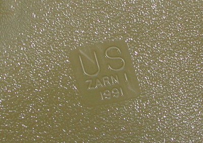 Army 2 quart canteen marked ZARN 1 1991 w tan cover  (LOC F2)
