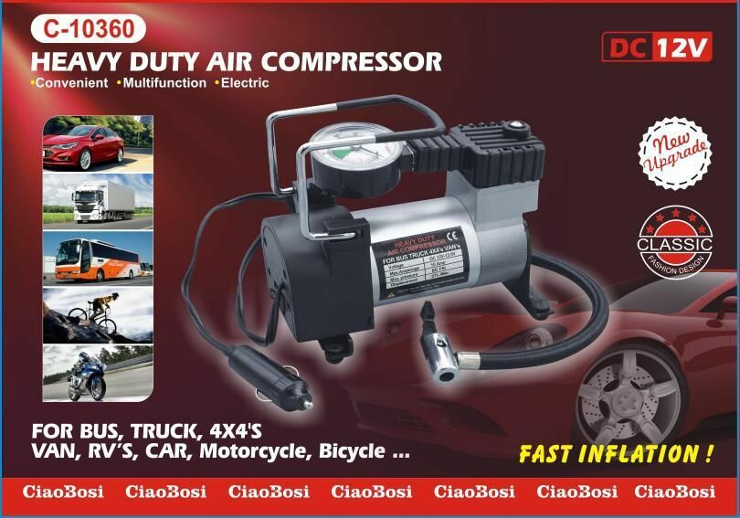 Compressore D'aria  Gonfiatore 965 kPa 12V 100psi Auto Bici Camion c-10360 linq