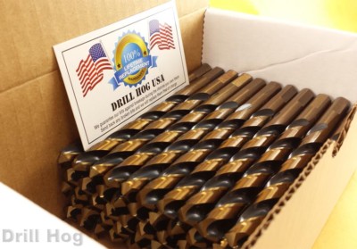 Drill Hog® 1/4 Drill Bit 1/4 Bit Molybdenum M7 Lifetime Warranty 100 Pack Bulk