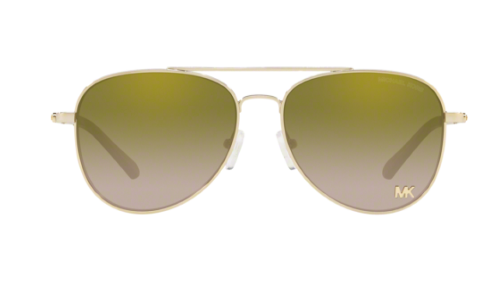 Pre-owned Michael Kors Sunglasses Mk 1045 101423 Light Gold, Size 56-15-140 In Green