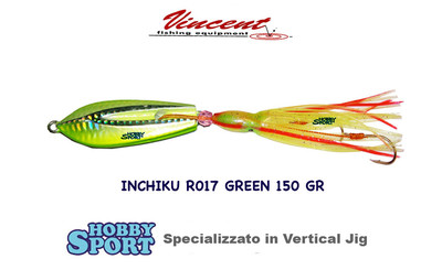 INCHIKU JIG SALTY RUBBER 100 GR R017 COLORE GREEN VINCENT PESCA MARE BARCA