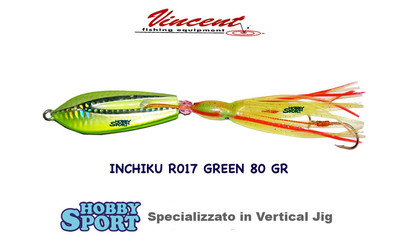 INCHIKU JIG SALTY RUBBER 80 GR R017 COLORE GREEN VINCENT PESCA MARE BARCA