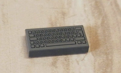 New LEGO Keyboard Dark Bluish Gray Printed Key Replacement Unique Color Retired