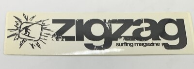 ZIG ZAG SURFING MAGAZINE SURFBOARD VINTAGE STICKER CLEAR BACKGROUND SOUTH AFRICA