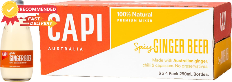 Classic Spicy Ginger Beer 250ml - 24 Pack - Craft Soda - Refreshing Drink