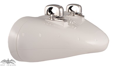Wet Sounds REV 410 Swivel Clamp Tower Speakers w/ Wet Sounds Suitz Covers -WHITE